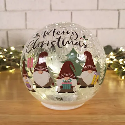 Buy Christmas Gonks | Twinkling Crackle Effect Glass Ornament | 15cm | Home Décor • 18.81£