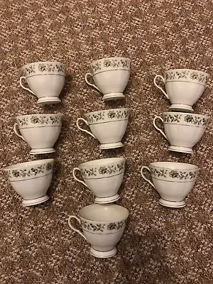 Buy Vintage Tea Cup Set X10 Cups Wild Rose Green Flower Made In China • 14.99£