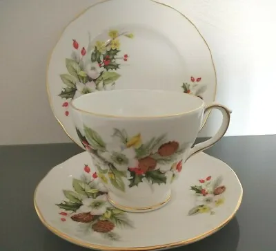 Buy Duchess Bone China Winter Tea Set Trio Tea Cup Saucer Side Plate • 16.95£