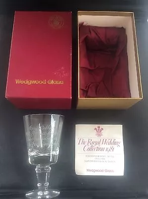 Buy Wedgwood Glass Goblet To Commemorate Royal Wedding Marriage Charles & Lady Diana • 34.99£