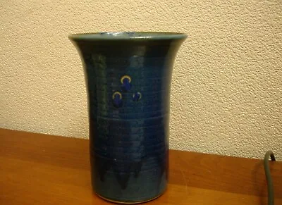 Buy Vintage Bentham Studio Pottery Blue Glazed Drip Vase  • 9£