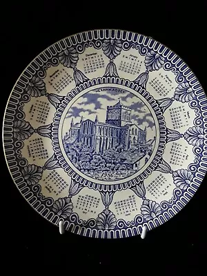Buy Masons Plate Ironstone Calendar Plate Ringtons 1986 Hexham Abbey Blue And White  • 5£