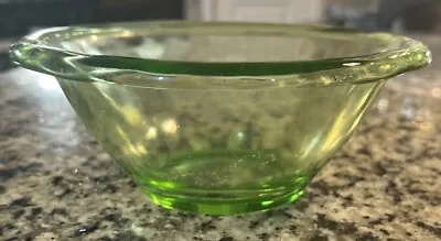 Buy Hocking Glass Co. Green Uranium Vaseline Mixing Bowl With Rolled Edge 1940s • 23.71£
