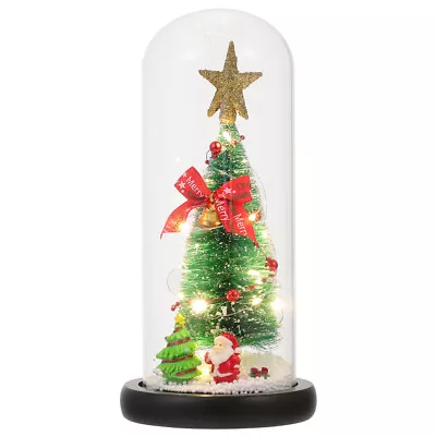 Buy Glass Christmas Tree Ornaments Flocked Luminous Desktop Adornment • 28.28£