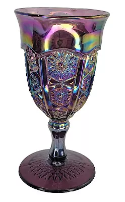 Buy Vintage 1970'S Indiana Glass Amethyst Carnival Heirloom Pattern Goblet • 14.47£