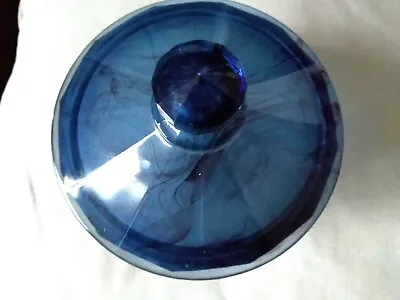 Buy George Davidson Antique Art Deco Blue Cloud Glass Bowl With Lid . • 28£