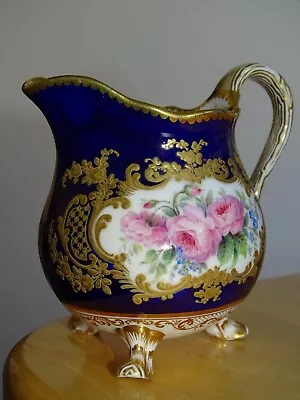 Buy SEVRES OR VINCENNES FLOWERS CREAMER Cobalt Blue With Gold 19 TH CENTURY • 670.21£