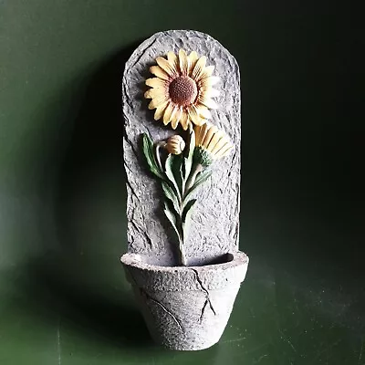 Buy Sunflower Wall Pocket Vase In Grey Stone  • 11£