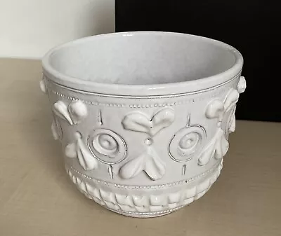 Buy Italian Studio Pottery White Glazed Terracotta Handcrafted Planter / Plant Pot • 8£
