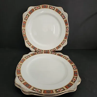 Buy A J Wilkinson By Royal Staffordshire 9 3/4  Dinner Plates Set Of 3 Gold Trim • 28.81£
