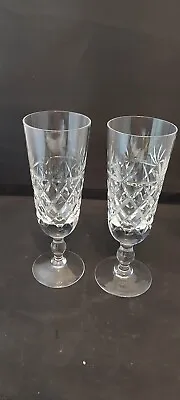 Buy Royal Brierley ~BRUCE Pattern  Crystal~ Champagne Flutes X 2  Signed • 24.99£