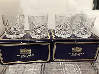 Buy 4 X Thomas Webb Crystal Whisky Tumblers • 15£