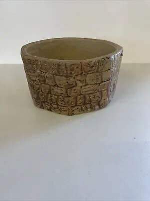 Buy Vintage Hillstonia Pottery Stoneware Brick Wall Round Planter Pot 15cm D  • 19.99£