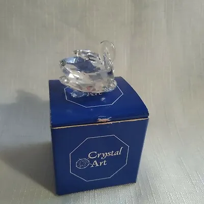 Buy Crystal Art Giftware Glass Swan 4x3cms - Used Condition Boxed Glass Animal • 10£