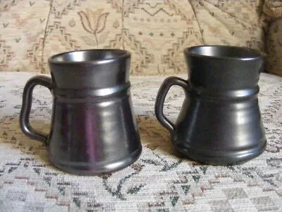 Buy Vintage Prinknash Pottery Tankards In Gun Metal Grey X 2 • 6.45£