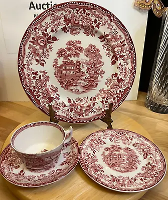 Buy Alfred Meakin Staffordshire England Tonquin Red 4-Piece Place Setting • 56.88£