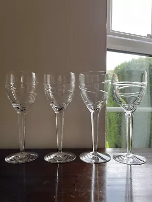 Buy Set Of 4 Stuart Crystal / Jasper Conran  Aura  Large Wine Glasses 10inch Tall • 190£