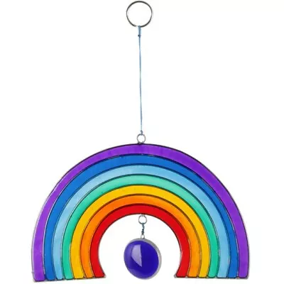 Buy Hanging Rainbow Suncatcher Stained Glass Garden Decoration  • 13.95£
