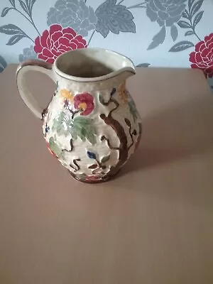 Buy Tony Wood Indian Tree Hand Painted Flower Vase / Jug Perfect Condition • 7£