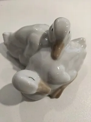 Buy Nao By Lladro Ceramic Duck Pair Figurine Daisa 1982 Excellent Condition • 9.99£