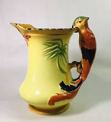 Buy Vintage Burleigh Ware Art Deco Yellow Red Parrot Handle Jug / Pitcher / Vase • 29£