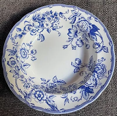 Buy Spode Clifton Blue & White Floral Design Rimmed Soup Bowl 9  S3418U • 12.99£