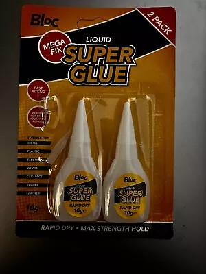 Buy Superglue 10g 2 Pack - Strong Metal Fast Acting Leather Rubber Wood Pottery  • 2.29£