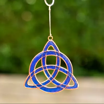 Buy Triquetra Suncatcher Stained Glass Effect Wind Spinner Window Hanging Decoration • 10.55£