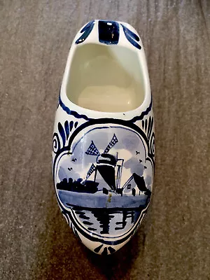 Buy Vintage Delft 66 Blue Polychrome Clog Boot Trinket Ashtray Windmill Holland • 12£