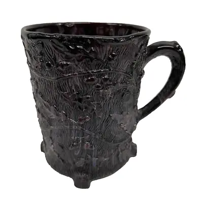 Buy Antique Victorian Amethyst Marbled  Slag Glass Sowerby Cup Mug • 33£