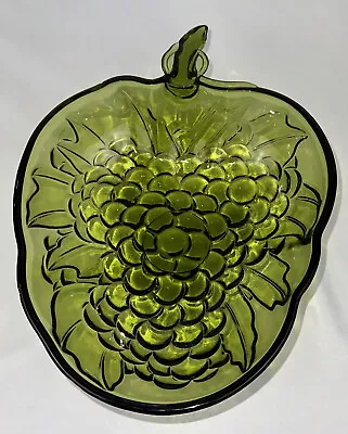 Buy Vintage Grape Design Green Glass Fruit  Bowl  Large • 8.01£