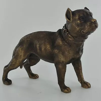 Buy Bronze Effect Pit Bull Terrier Statue Sculpture Ornament Dog Art Modern 60144 • 22.95£