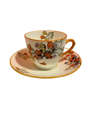 Buy Art DECO Royal Doulton Cup And Saucer With Floral, Bone China (H91) • 20.67£