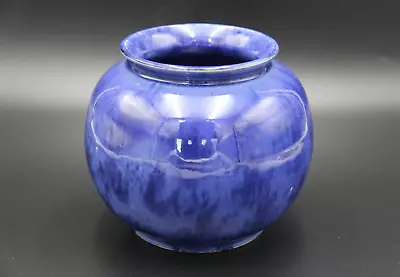 Buy 1930s Vintage Art Deco Bendigo Pottery Waverley Ware Blue Glazed Spherical Vase • 35.94£
