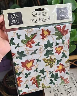 Buy Poole Pottery Cotton Tea Towel Autumn Leaves/christmas Design BNWT • 5.99£