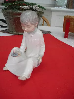 Buy 1970's Boy Holding A Candle China Figure-nao-  Gift For Nan-mum-from Her Son? • 14£