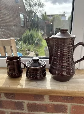 Buy Denmead Pottery Teapot, Milk Jug And Sugar • 12£