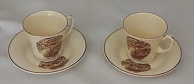 Buy Vintage 2 Crown Devon Pottery Cup & Saucers The Gorge Cheddar • 10£