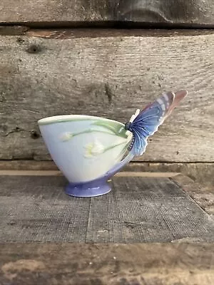 Buy Vintage Franz Butterfly Teacup, Purple Papillon Daffodil Flowers - No Saucer • 47.36£