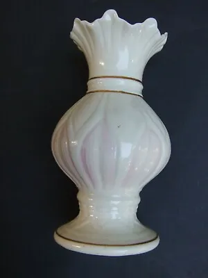 Buy  Delicate Irish Porcelain Vintage Belleek Vase  White Pink Stamp On Base Vintage • 39£