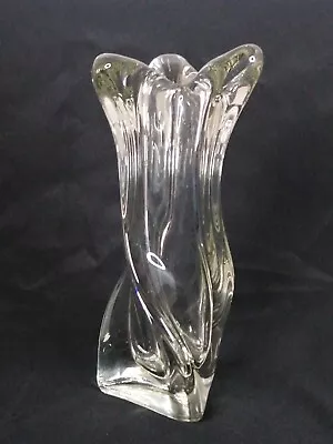 Buy Vintage Glass Crystal Vase - Triangular Profile Twisted To Top - Heavy- 26cm/10  • 7.95£