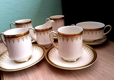 Buy Paragon Fine Bone China Athena Tea-Coffee Set Gold-White Tableware England • 45£