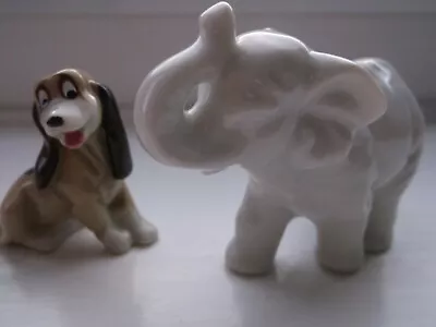 Buy Very Cute Wade Dog England Walt Disney Prod. & White Porcelain Baby Elephant   • 27£
