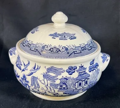Buy Churchill Blue Willow Covered Vegetable Casserole Dish W Handles Made In England • 62.65£