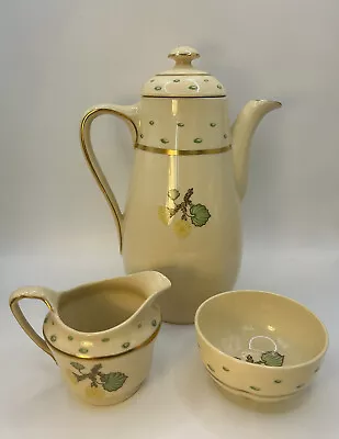 Buy Art Deco Gray’s Pottery Sunbuff Coffee Set - Pattern A3700 • 45£