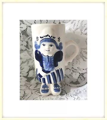 Buy Vintage Delft Blue Moulded Tankard Little Dutch Girl Hand Painted 045085 • 6£