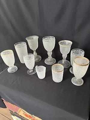 Buy A Group Of Ten Mixed Size French Baccarat Overshot Glassware • 120£