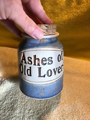 Buy Pottery Word Jar Bank Ashes Of Old Loves Blue Stoneware Cork Top FR/SHP • 22.09£