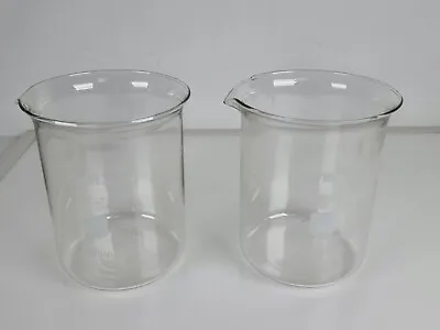 Buy 2 X Vintage Pyrex Laboratory Glassware 1 Litre Low Form Beakers NEW Old Stock • 23.99£