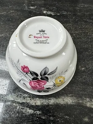 Buy Royal Vale Bone China Sugar Bowl Pink And Yellow Roses • 5£